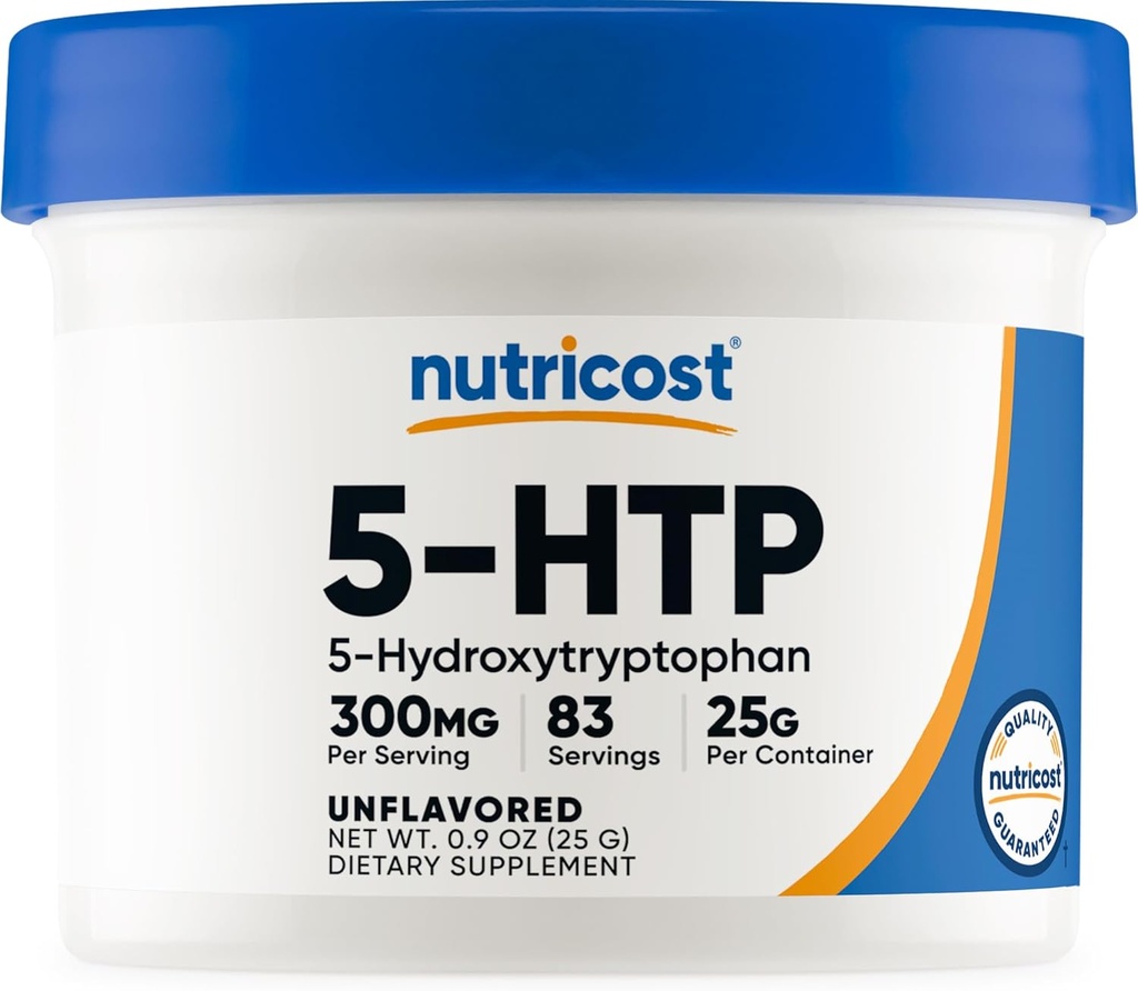 Nutricost 5-HTP Powder 25 Grams (300mg Per Serving) - Gluten Free & Non-GMO, Pure 5-htp