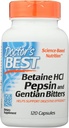 Doktorlar En İyi Betaine HCL Pepsin ve Gentian Bitters, Gluten Free, 120 Capsules (Pack of 1)