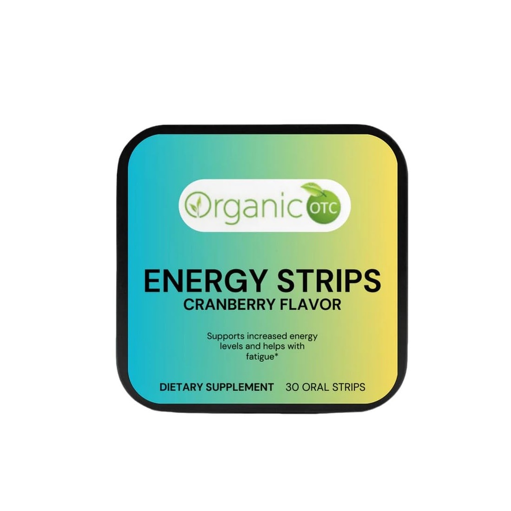 Energy Strips - Convenient Daily Energy Enhance, Supports Vitality and Focus, Refreshing Cranberry Flavor, Easy-to-Use, Dietary Supplement, 30 Oral Strips