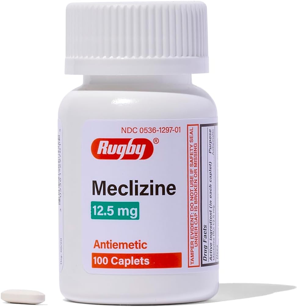 Rugby Meclizine 12.5 mg Caplets - Antiemetic Hareket Hastalığı Symptom