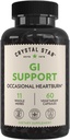 Crystal Star GI Support Supplement (60 Capsules) – Herbal Gut Health Supplement O kadarothes Occasional Heartburn ve Destekler Asit Reflux – Ginger, Terpery Elm Bark & Betaine HCL – Non-GMOMO