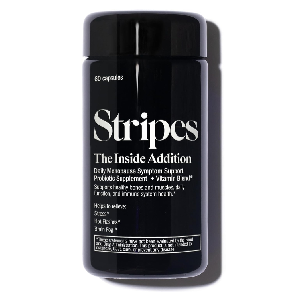 Stripes Beauty Naomi Watts The Addition Supplement Support Perimenopause Menopause Belirtileri Relieve Hot Flashes Stres Beyin Si Probiyotik Çok Vitamin 60 Ct