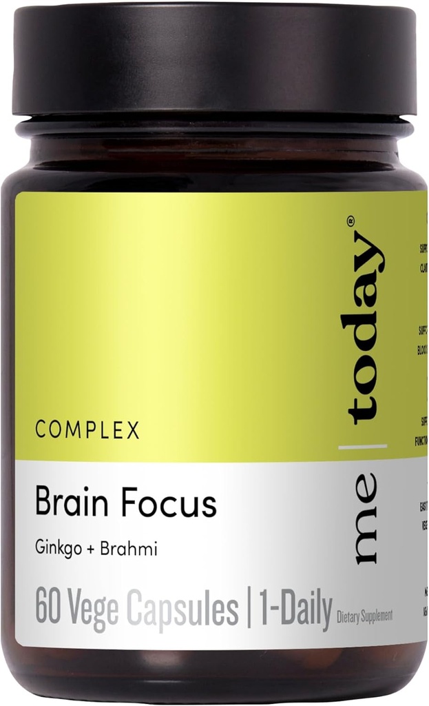 Bugün Beyin Supplements for Memory and Focus in Yetişkinler - Ginkgo & Brahmi ile Ruh Clarity, Memory Boost ve Bilişsel Destek, 60 Hizmet