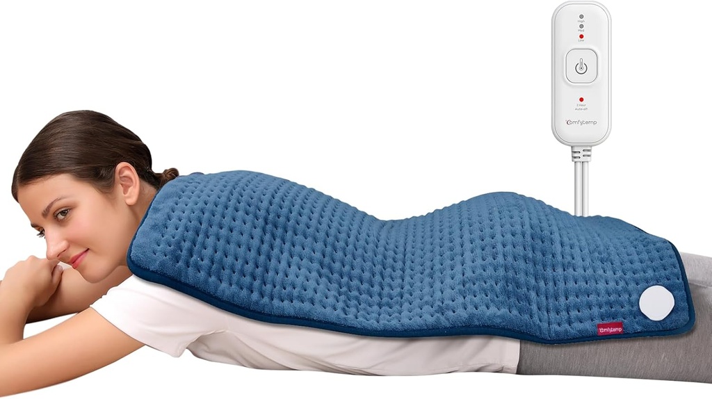 Comfytemp Isıtma Pad for Back Pain Relief, Ekstra Büyük Isıtma Pad XXL, Women Mom Her Karısı için Doğum Günü Hediyeleri, 17'x 33' King Boyut Elektrikli Isıtma Pads for Period Cramps (Mavi)