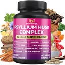 BMVINVOL Psyllium Husk, Slippery Elm, Cascara Sagrada, Fenugreek, Berberine, Cinnamon, Turmeric + 5 Mores - Immune Support & Digestive Health Supplement - 90 Capsules
