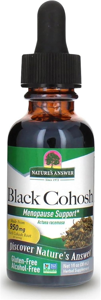 Doğanın Yanıtı Organik Alkol Free Black Cohosh Extract 1 Ounce for Menopause Support - Kosher, Gluten-Free Menopause Hot Flashes - Supplements for Women, USA Made