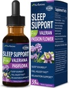 Valerian Sleep Support Drops, Gotas de Pasiflora y Valeriana y Lavanda para Dormir Profundamente fasto. Passion Flower & Lavender Hızlı ve Ses Uyku için Sıvı Tincture. 2oz