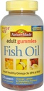 Doğa Made Fish Oil Gummies, 150 Softgels Değer Boyutu, Kalp-Sağlıklı Omega 3s 57 mg ile, Lezzetli Strawberry, Lemon, & Orange