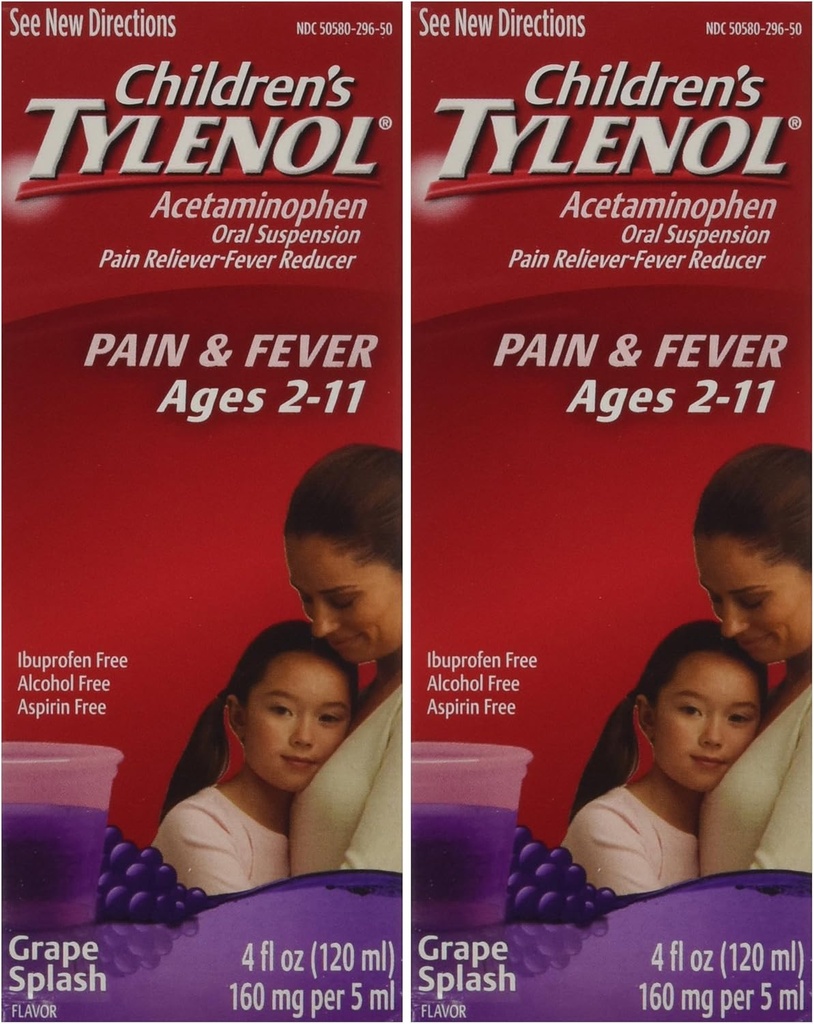 Çocuk Tylenol üzüm tadı 2-11 - 4.0 FL OZ