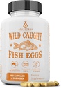 Ancestral Supplements Wild Caught Fish Eggs, 2400 mg, Omega-3 Supplement Supports Brain, Heart, Fertness and Inflammatory Health, Whole Food Source of Vitamin D, K2, ve A, Non-GMO, 180 Capsules