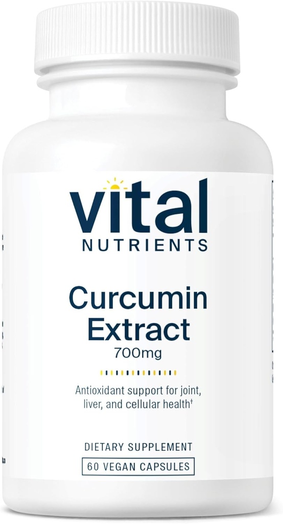 Vital Nutrients Curcumin Extract 700 mg | Vegan Curcumin Supplements with Black Pepper Extract | Antioxy Support for Common, Liver, and Cellular Health* | Gluten, Dairy, Soy Free | 60 Capsules