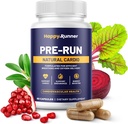 Happy Runner: Pre-Run - Gelişen Oksijen Teslimatı, Respiratory Verimliliği, Boosts Endurance, Nitrik Oksit ATM, Improv Blood Flow, Run Supplements, Cardiovascular Health