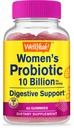 Kadın Gummies - 10 Milyar CFU - Digestive Support, Gut Health ve Feminine Health Support - Natural Sourced Flavors - Vegan, Gecikme Kadınları Probiyotik - 60 Gummies