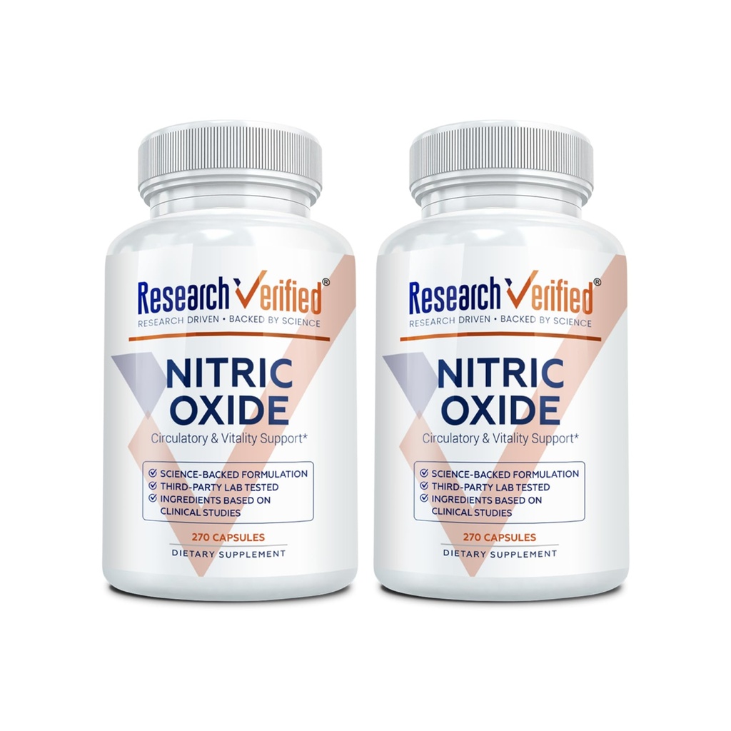Araştırma Gerçekleştirilmiş Nitrik Oksit - L-Arginine ve L-Citrulline ile - Premium Kas Building Nitrik Oksit ATM - 270 Kont - 2 Şişes