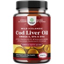 İzlandalı Vahşi Caught Cod Liver Oil Softgels - Fish Omega 3, EPA, DHA, D & A, 1000 mg Per Servis - Burpless Capsules for Heart, Joint, Brain & Immune Support - 100 Count