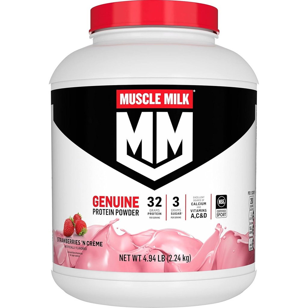 Kas Süt Gerçek Protein Toz, Strawberries 'N Crème, 32g Protein, 4.94 Pound