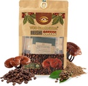 VOS GANOLUCIDUM - 100% βιολογικός καφές Reishi, 2 σε 1 μανιτάρι Reishi με καφέ, 5 φακελάκια, μεγάλη γεύση, συμπλήρωμα μανιταριών, υποστήριξη για την ενέργεια και την ασυλία συμπλήρωμα (0,7 oz το καθένα)