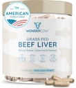 WONDERCOW Beef Liver Capsules Grass Fed Supplement - Protein, Demir, A & B- Boosts Energy ve Immunity | USA Grown, Non-GMO, Gluten Free