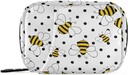 Μέλισσες σε Polka Dots Pill Box 7 Day Pill Υπόθεση Travel Pill Οργανωτής Τσάντα με Zipper Φορητή Εβδομαδιαία Θήκη Συμπαγές Μέγεθος για τον κάτοχο συμπλήρωμα βιταμίνης