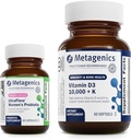 Metagenics Vitamin D3 10.000 + K (60 Softgels) & UltraFlora Complete Women's Probiyotik (30 Capsules) - Immune, Bone & Heart Health Support - Aids Digestive Health