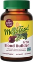 MegaFood Blood Builder Iron Supplement for Women & Men - Increase Iron Levels Without Side Effects - Combats Fatigue - with Vitamin B12, Folic Acid & Vitamin C for Absorption - Vegan - Unflavored - 30 Count (Pack of 1)