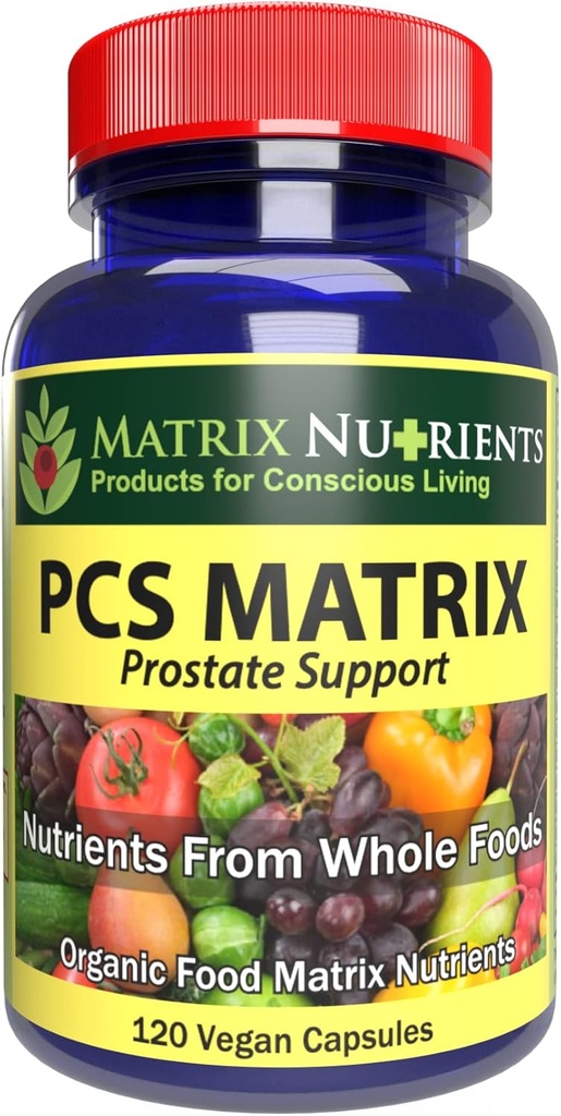 PCS Matrix - Sağlıklı Prostate için Düşük Düzeyler - 100% Doğal Malzemeler: Saw Palmetto, Rabdosia, Scute, Plantago Focium, Chrysantaomum, Ganoderma, Lotus Tohum - Vegan Capsules (120ct)