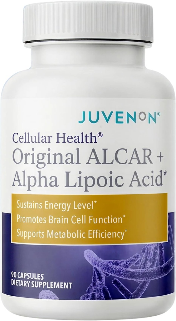 Juvenon Cellular Health | Heart, Brain Supplement with Acetyl L-Carnitine and Biotin - Supports NAD+ Function, Energy Production, Mood, Revitalized Metabolism, mental Focus & Clarity (90 Capsules)