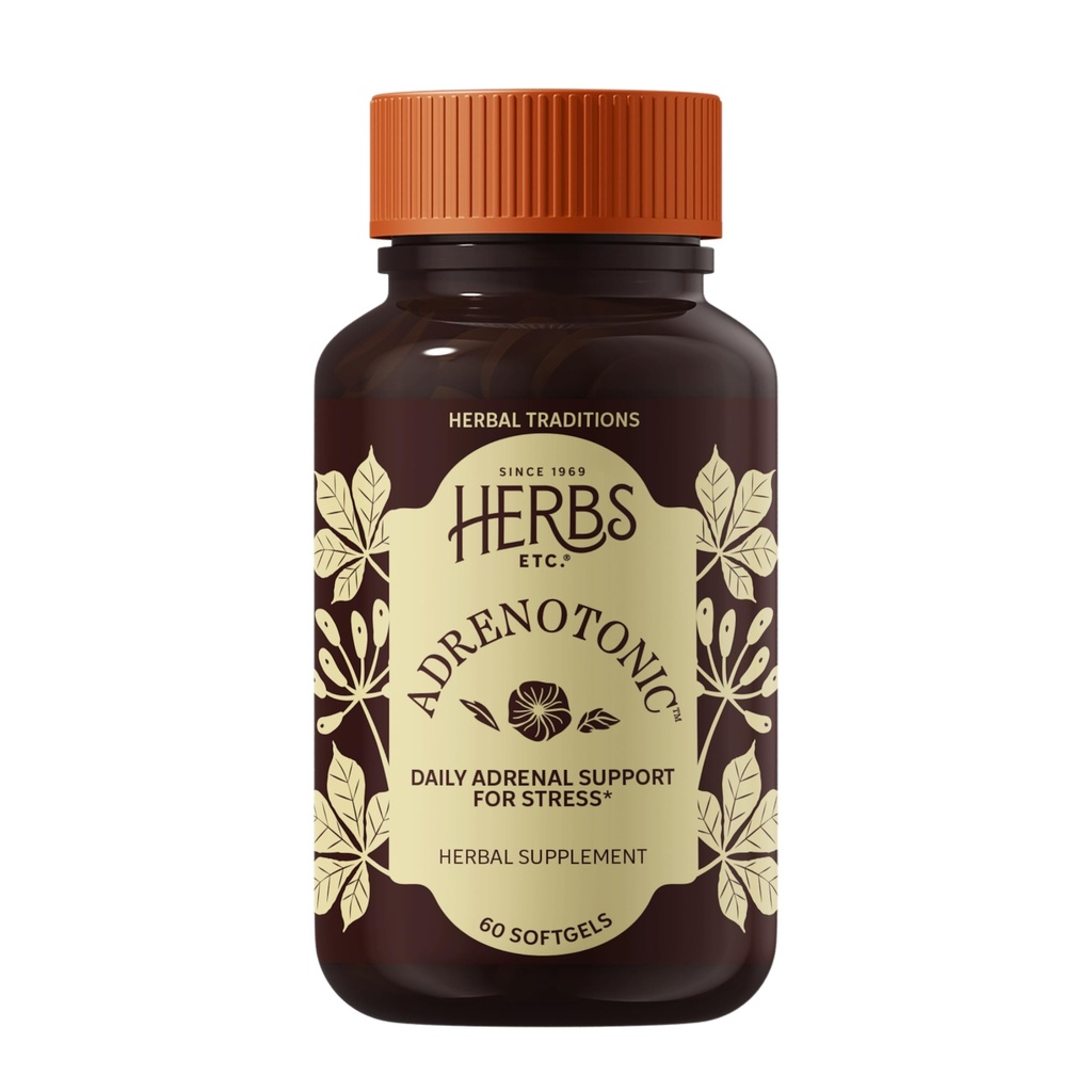 Herbs, Etc. Adrenotonic - Adrenal Gland Sağlık Desteği için Herbal Supplement - Erkekler ve Kadınlar için Enerji Desteği Supplement - 60 Softgels (60 Hizmet)