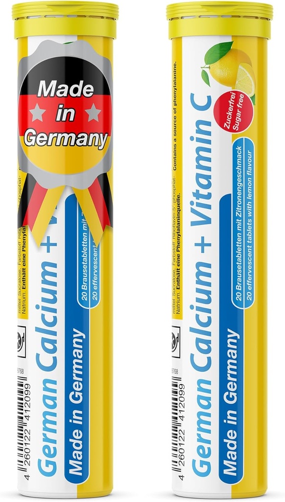Almanuba + VIT. C - 40 Vegan İçecek Effervescent Tabletler - Lemon Lime Flavor - Almanya'da Made in Germany