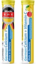 German Calcium + VIT. C - 40 Vegan Drink Effervescent Tablets - Lemon Lime Flavor - Made in Germany