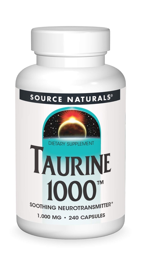 Source Naturals Taurine, Soothing Neurotransmitter*, 1000 mg - 240 Capsules
