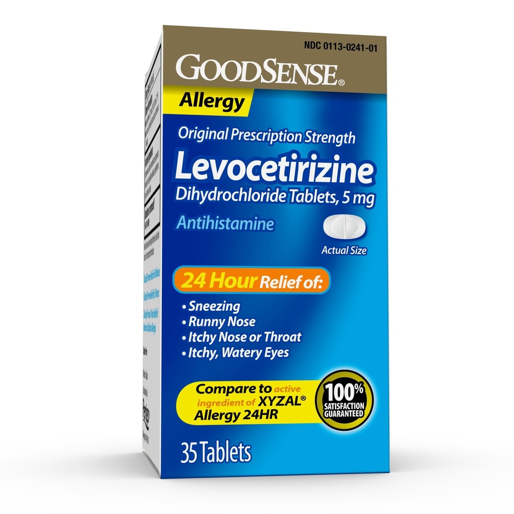 Good Sense Levocet Essayine Dihidrchloride Tabletleri, Antihistamine, 5 mg, 35 Kont (1.5 km)