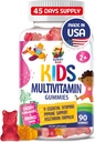 Çocuklar Multivitamin Gummies - 90 Chewable Vitaminler - 2 ve Yukarıda 14 Temel Vitaminlerle Günlük Tamam - A, C, D, E, Vegetarian B6 ve B12, çinko, Biotin