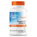 Doktorlar En İyi Vegan D3 2500 IU (Vitashine), Bitki Kaynağı D3, Non-GMO, Gluten Free, Soy Free, Vegan 60 Veggie Caps