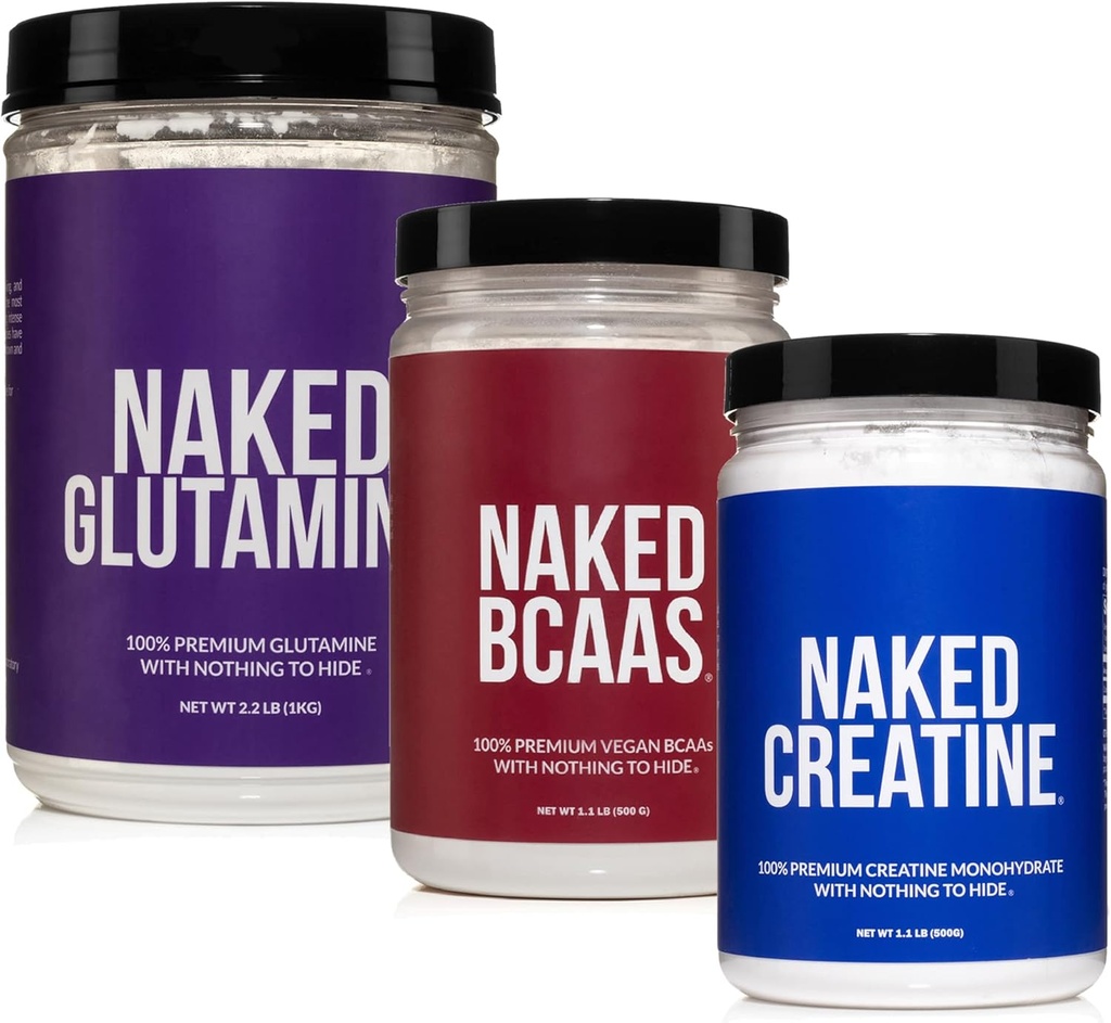 NAKED Kas Büyüme ve Kurtarma (1994): Pure Glutamine, Kretine ve Unflavored BCAAs