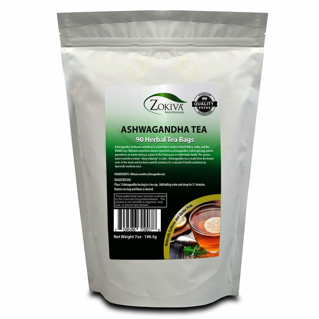 Ashwagandha Tea Organic 90 Çanta Premium Quality 100% Pure Root -Withania Somnifera