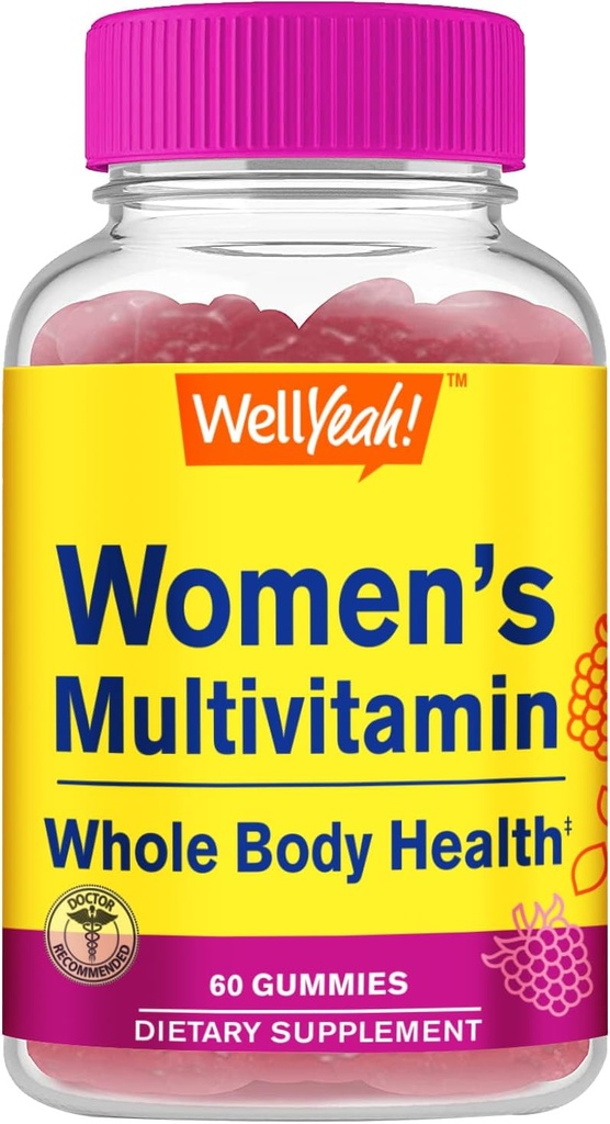 Kadınlar Multivitamin Gummy - Genel Sağlık ve Eh Varlık - Biotin (3,000 mcg), çinko, B Vitaminleri ve Folic Asit - Kadın Çokvitaminler Gummy - Raspberry Flavor - 60 Kont
