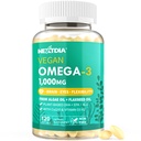 Vegan Omega 3 DHA EPA ALA Supplement with 5000IU Vitamin D3 K2 (MK7), Kadın Erkekler için CoQ10 | Fish Oil Alternative | Plantive Algae Oil Omega 3 1000 mg Pills for Bone, Brain, Eye, Skin | 120 Softgels