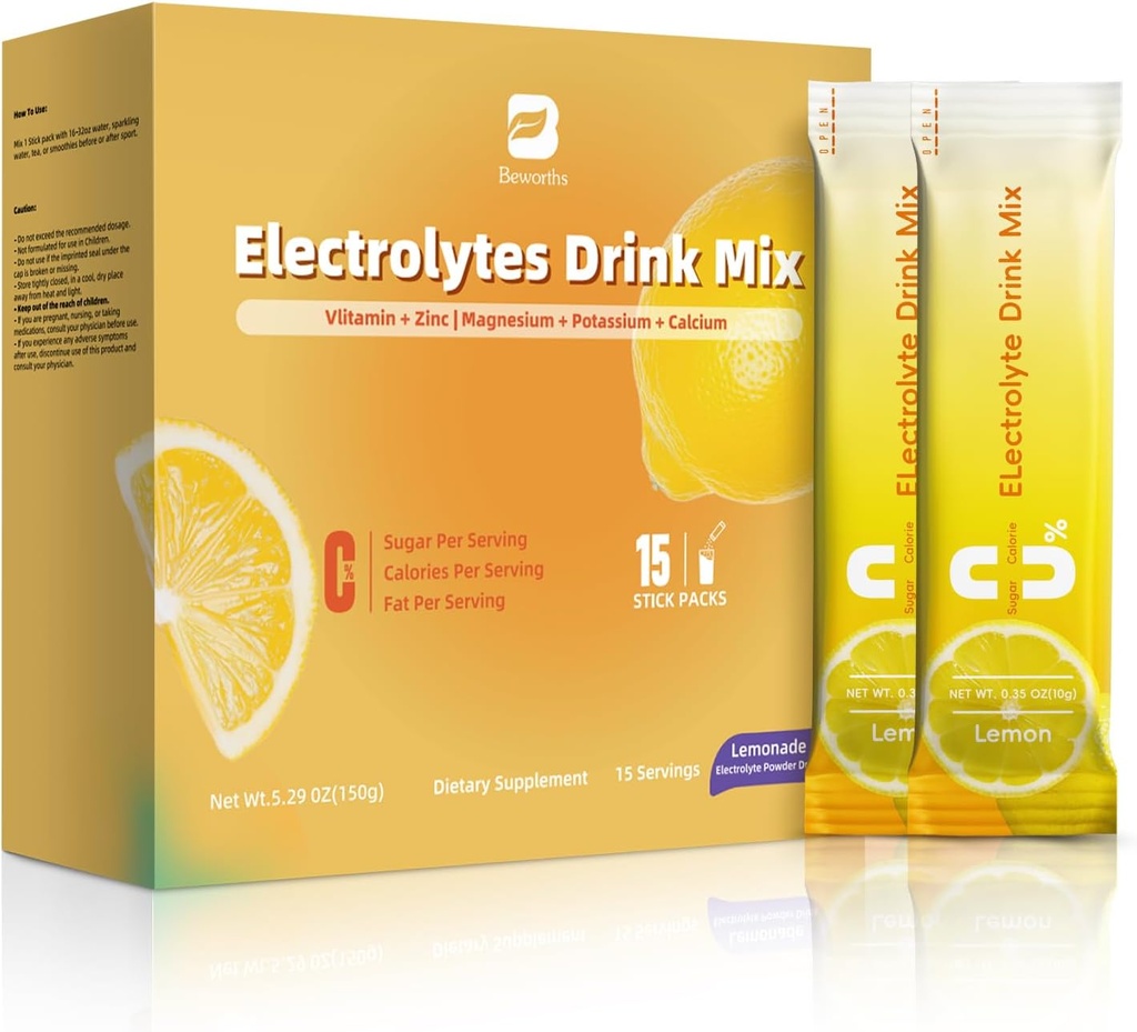 Elektrolyte Toz Kurtarma Mix | Sugar-Free Electrolyte Toz Paketleri Kombinasyon için Pyumyum çinko ve Magnezyum ile takviye - Keto Electrolytes, Non-GMO & Sugar-Free - 15 Stick