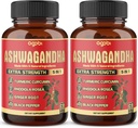 2 Packs - 60 Capsules Ashwagandha Capsules - Yüksek Yoğun - 5in1 Formula Ashwagandha, Turmeric, Rhodiola Rosea, Ginger, Black Pepper - 4 Ay Supply