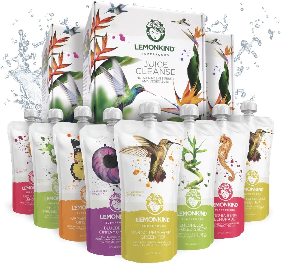 LEMONKIND 3-Day CORE Nutrient-Dense Cleanse: Detox, Boost Energy, Management Kilo, Break Bad Alışkanlık - Plant-Based, Non-GMO, Gluten-Free, Pressed, No Temps - 24 sus.