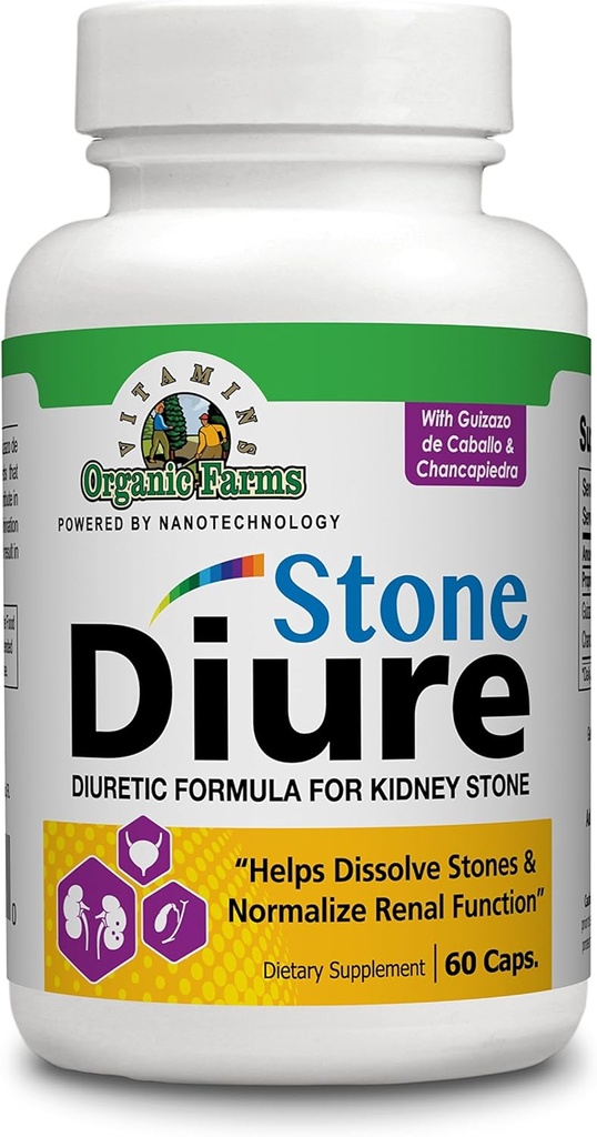 Diure Stone - 60 Caps - Diuretic Formula -% 100 Doğal - Diyet Supplement