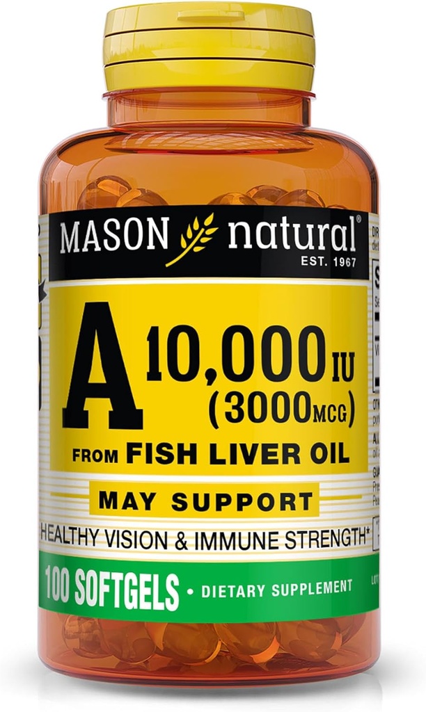 Fish Liver Oil, Supports Vision & Immune Health, 100 Softgels