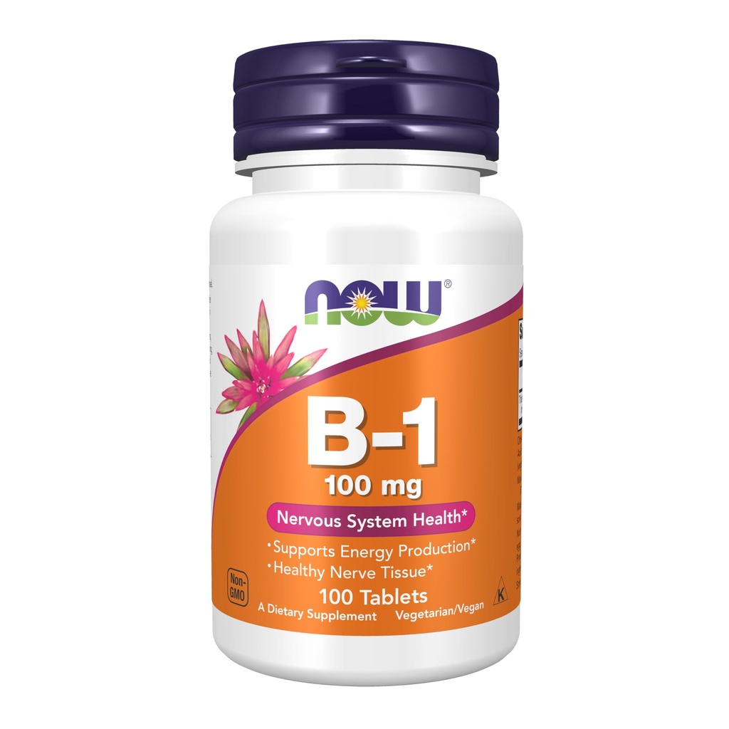 Şimdi Gıdalar Tamamlar, B-1 100 mg, Enerji Üretimi *, Nervous System Health *, 100 Tablet