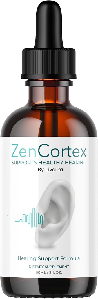 LIVORKA ZenCortex σταγόνες, υγρό συμπλήρωμα, σταγόνες αυτιού, φόρμουλα υποστήριξης ακοής, 1 φιάλη για 30 ημέρες
