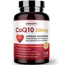 ZEBORA CoQ10-300 mg-Softgels with PQ, BioPerine & Omega-3, 120 Servisler Coenzyme Q10 (Ubiquinone) Tamam for High-Ab component, Güçlü-Antioxy, Support Heart-Health & Energy-Production