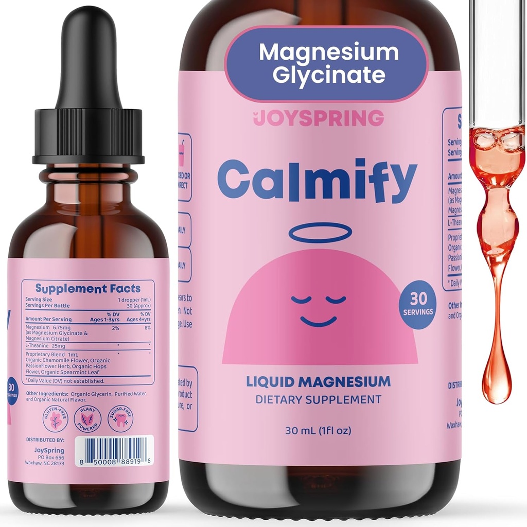Joyspring Magnezyum Citrate & Glycinate Drops for Kids, Saffron Supplements Gummies for Kids, Hormon Balance for Women