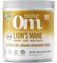 Om Organik Mushroom Beslenme Lion's Mane: Memory, Focus, Nerve Health, 100 hizmet veriyor, 7.14 Ounce, 200 Gram