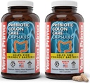 Yerba Prima Prebiotic Colon Care Caps, 400 Caps (Pack of 2) - Five Forms of Dietary Fiber Supplement - Healthy Soluble & Insolutioner Fibers for Regularity & Digestive Support