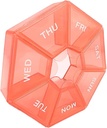 Pill Organizer, Small Pill Box, Orange Pill Case, Haftalık Pill Organizer,Medicine Pill Organizer 1 Gün, Pill Konteyner, Pill Holder, Daily Pill Organizer Travel Pill Organizer 7 Day